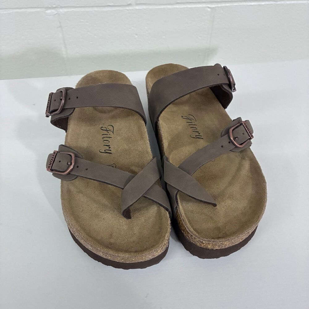 Fitory brown platform buckle sandals